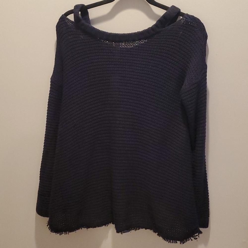 NWT Cold Shoulder Blue Sweater Size S - Picture 4 of 4